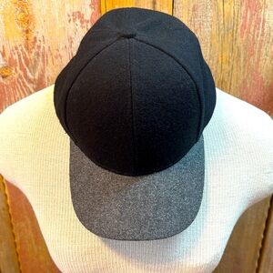 Black and Gray Flannel Cap, adjustable Velcro back-strap